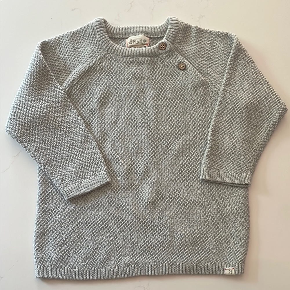 Me & Henry Light Gray Textured Knit Sweater